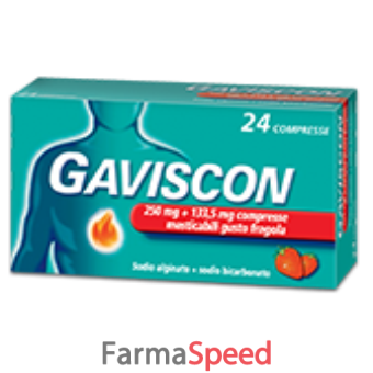 gaviscon - 250 mg + 133,5 mg compressa masticabile gusto fragola 24 compresse in blister 
