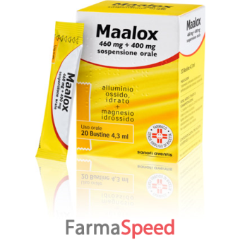 maalox - 460 mg + 400 mg sospensione orale 20 bustine in petp/al/pe da 4,3 ml