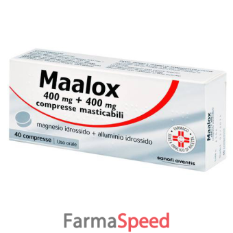 maalox - 400 mg + 400 mg compresse masticabili 40 compresse