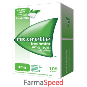 nicorette - 4 mg gomme da masticare medicate gusto menta forte 105 gomme 