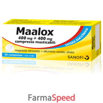 maalox - 400 mg+ 400 mg compresse masticabili senza zucchero aroma limone 30 compresse