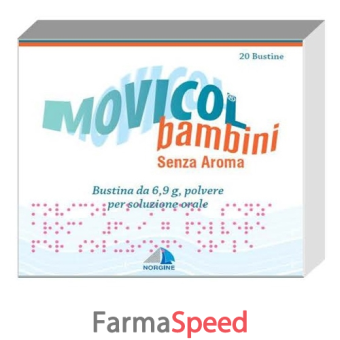 movicol - bambini 6,9 g polvere per soluzione orale senza aroma 20 bustine ldpe/al/ldpe/carta