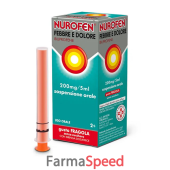 nurofen febbre dolore bambini - 200 mg/5 ml sospensione orale gusto fragola 100 ml senza zucchero