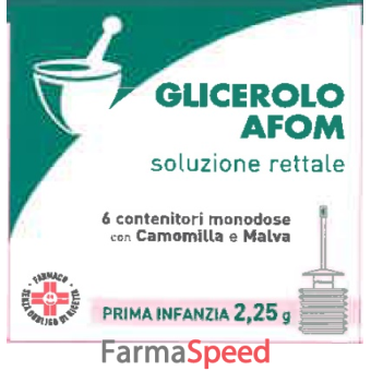 glicerolo afom - prima infanzia 2,25 g soluzione rettale 6 contenitori monodose con camomilla e malva