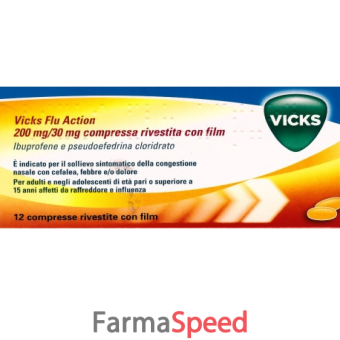 vicks flu action - 200 mg/30 mg compresse rivestite con film 12 compresse in blister