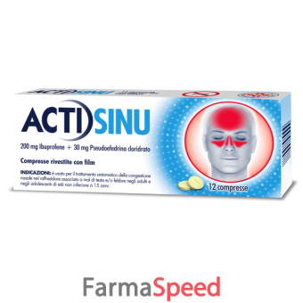 actisinu - 200 mg/30 mg compresse rivestite con film 12 compresse in blister