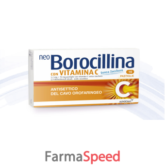 neoborocillina c - 1,2 mg + 70 mg pastiglie con vitamina c senza zucchero 16 pastiglie in blister pvc-pe-pvdc/al