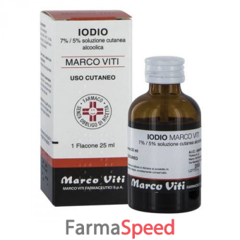 iodio sol alco i mv - 7%/5% soluzione cutanea alcoolica 1 flacone 25 ml 