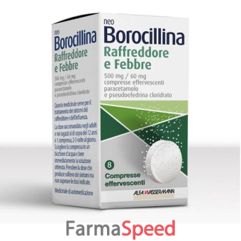 neoborocil raffr&feb - 500 mg + 60 mg compresse effervescenti 8 compresse