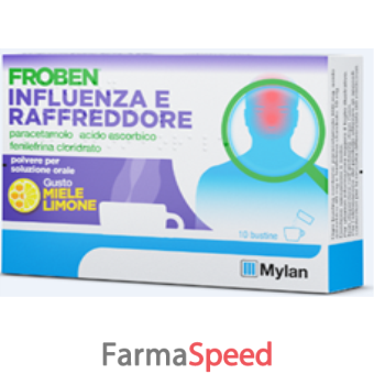 froben influenza raf - polvere per soluzione orale 10 bustine gusto limone e miele da 4 g