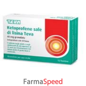 ketoprofene s lis teva - 40 mg granulato 12 bustine in carta/al/pe