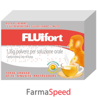 fluifort - 1,35 g polvere per soluzione orale 12 bustine da 4,7 g in carta/al/pe