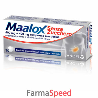 maalox - 400 mg + 400 mg compresse masticabili senza zucchero aroma frutti rossi 30 compresse