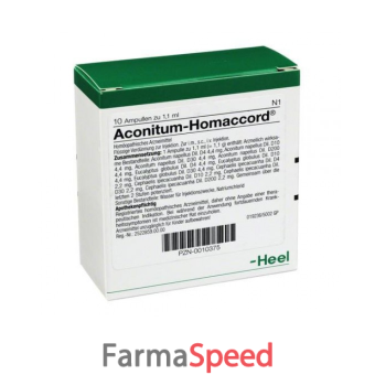 heel aconitum homac 10 fiale da 1,1 ml l'una