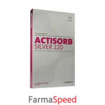 actisorb silver 220 medicazione in carbone attivo con argento cm10,5x19cm 10 pezzi