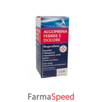 algopirina febbre dol - bambini 100 mg/5 ml sospensione orale gusto fragola senza zucchero 1 flacone da 150 ml con siringa dosatrice