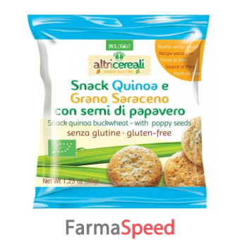 altricereali snack quinoa e grano saraceno con semi di papavero 35 g