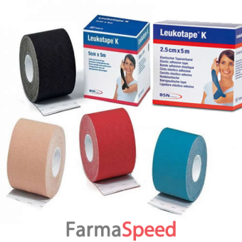 benda adesiva leukotape k per taping fisioterapico larghezza 7,5 cm lunghezza 5 m colore blu