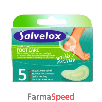cerotto salvelox foot care blister aloe vera 12x5 5 pezzi