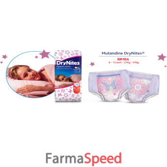 drynites doppio pacco girl 8/15 anni 13 pezzi