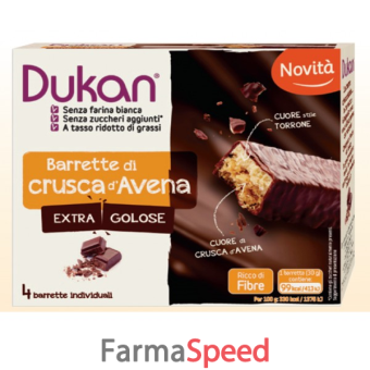 dukan barrette crusca avena gourmand 4 pezzi x 30 g