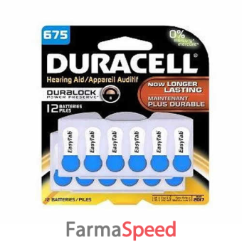 duracell easy tab 675 blu batteria per apparecchio acustico