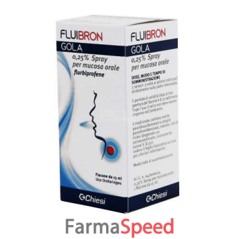 fluibron gola - 0,25% spray per mucosa orale flacone da 15 ml 