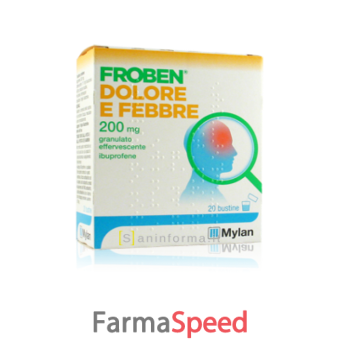 froben dolore e febbre - 200 mg granulato effervescente 20 bustine in carta/pe/al/pe