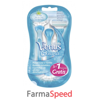 gillette venus oceana rasoio per depilazione femminile 3 pezzi + 1 pezzo
