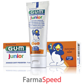 gum junior dentifricio bambini 7/12 fluoro 1000 ppm 50 ml