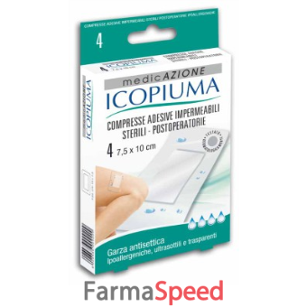 garza compressa icopiuma medicata postoperatoria 10x7,5 cm 4 pezzi