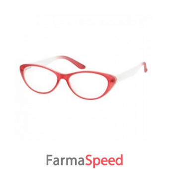 occhiale premontato da lettura design rosso +1,00
