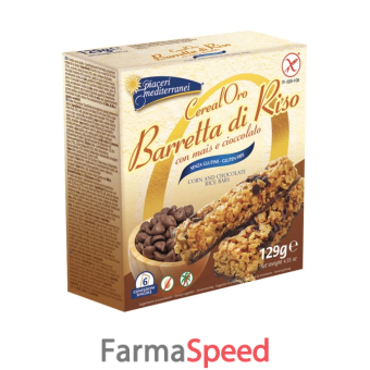 piaceri mediterranei barretta di riso con mais e cioccolato 129 g