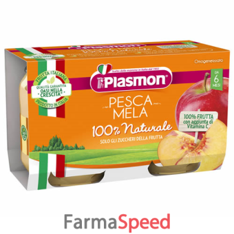 plasmon omogeneizzato frutta pesca e mela 2 x 104 g