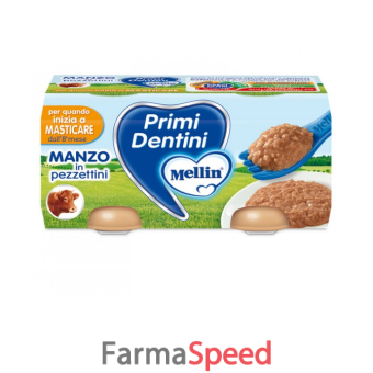 primi dentini manzo a pezzettini mellin 2 x 80 g