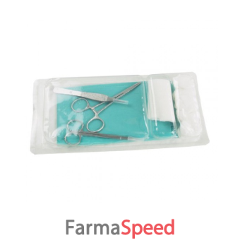 set per la rimozione dei punti di sutura composto da 1 forbice 1 pinzetta 2 compresse di garza di cotone