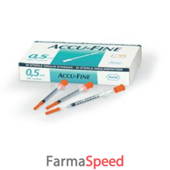 siringa insulina accu-fine 0,5 ml 100 ui ago gauge 29 12,7 mm 30 pezzi
