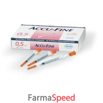 siringa insulina accu-fine 0,5 ml 100 ui ago gauge 30 8 mm 30 pezzi