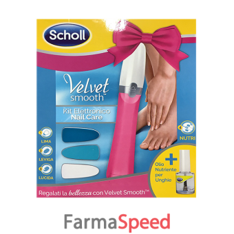 scholl special pack velvet smooth kit elettronico nail care + olio
