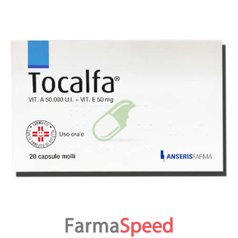 tocalfa - 50.000 ui + 50 mg capsule molli 20 capsule molli 