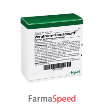 heel veratrum homaccord 10 fiale da 1,1 ml l'una