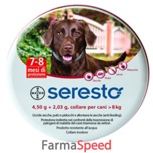 seresto collare cani 4,50+2,03g da 8kg